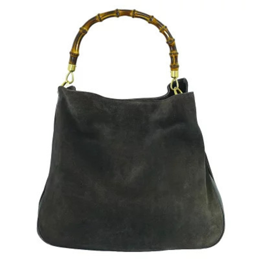 Gucci Bamboo Slouchy Hobo Shoulder Bag Leather Green